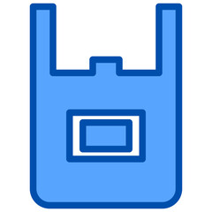 Plastic bag blue outline icon