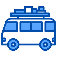 Car blue outline icon