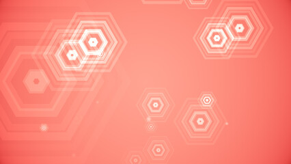カラフルな背景に六角形が湧き出る