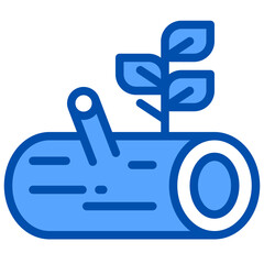Log blue outline icon
