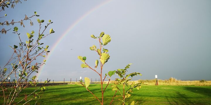 Regenbogen &uuml;ber dem Butjadinger Watt