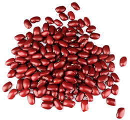 Heap of red beans isolated on white background. Full clipping path.