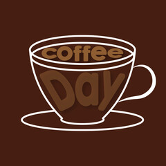 Beautiful creative coffee cup with 
text 