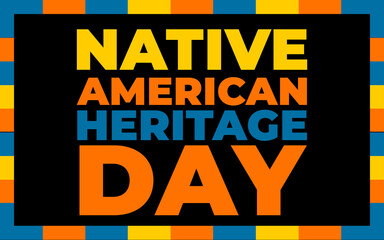Native american heritage day banner, poster, card, background content for social media with the text 25 November native american heritage day.