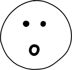 doodle freehand drawing of face expression.