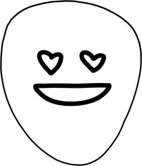 doodle freehand drawing of face expression.