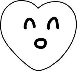 doodle freehand drawing of face expression.