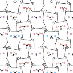 Seamless Pattern of Cartoon Bear Design