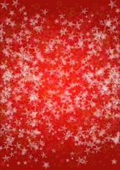 Vector Magical Glowing Background with Silver White and Purple Falling Stars on Red. Sparkle Star Night Cover and Card Design. Christmas and New Year Poster. Glittery Confetti Frame.