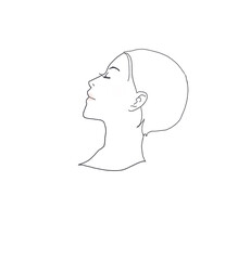 横を向いた美しい女性