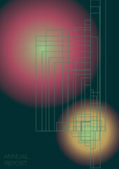 Minimal Minimal Geometric Vector Poster Design with Lines and Gradient Colorful Circles. Collection of Abstract Backgrounds for Covers, Flyers, Templates, Booklets, Cards, Brochures, Branding, etc.