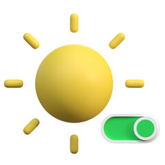 toggle daylight mode status interface isolated 3d icon illustration