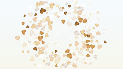 Realistic Background with Confetti of Hearts Glitter Particles. St. Valentine Day. Celebration pattern. Light Spots. Explosion of Confetti. Glitter Vector Illustration. Design for Banner.