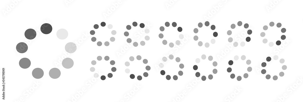 Fototapete circular loading buffering icons vector video ready for animation gif all keyframes frames bufring c