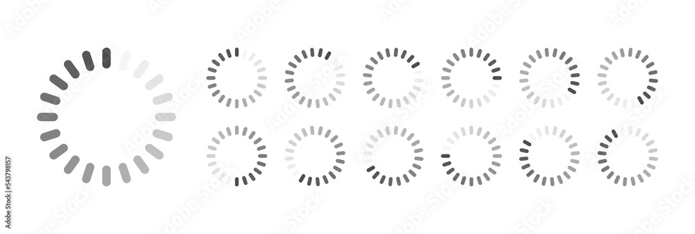 Fototapete circular loading buffering icons vector video ready for animation gif all keyframes frames bufring c