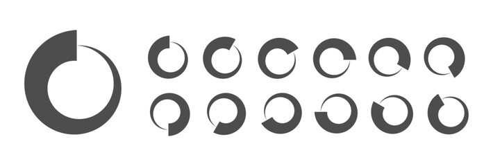 Circular Loading Buffering Icons Vector Video Ready for Animation Gif All Keyframes Frames Bufring Circle Waiting for Connection Buffer Preloader Download Symbol Easy Replace Color