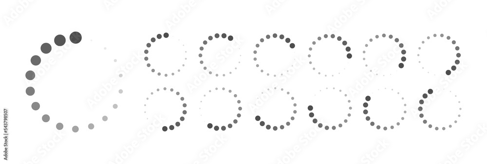 Fototapete circular loading buffering icons vector video ready for animation gif all keyframes frames bufring c