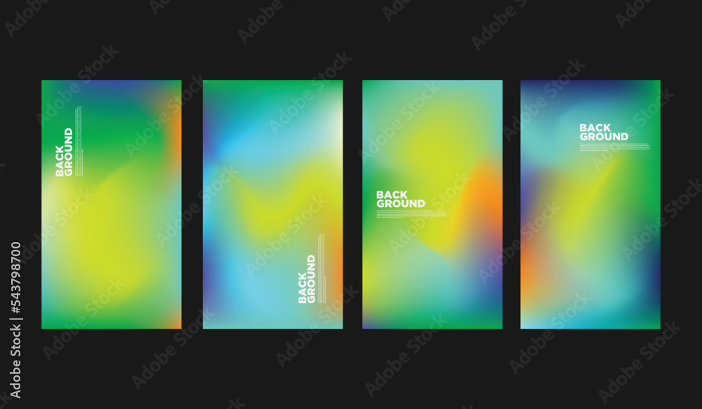 Wall mural set of colorful abstract gradient background for banner and brochure design.