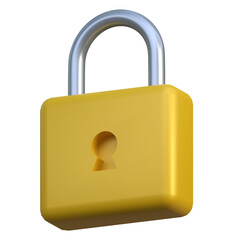 padlock interface isolated 3d icon illustration