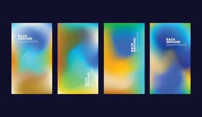 Set of colorful abstract gradient background for banner and brochure design.