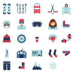 icons set Winter Sport with full Icons style