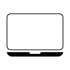 Laptop flat web icon, notebook computer technology symbol , blank display vector illustration