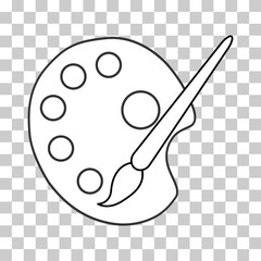 Flat art tool palette with paints color, artist web design graphic vector illustration