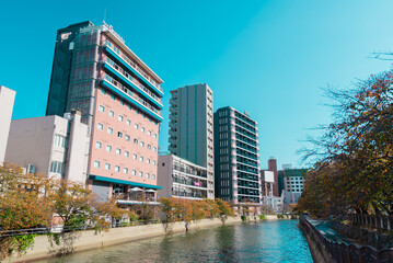 Naklejka premium 【福岡】中洲川端の那珂川