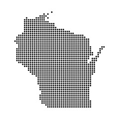 Obraz premium Wisconsin map shape, united states of america. Flat concept icon symbol vector illustration