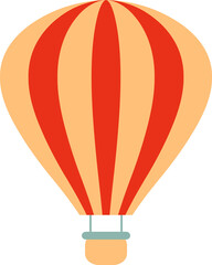 Hot air balloon illustration in simple retro style. Perfect for posters, greeting cards, T-shirt, stickers and print. 
