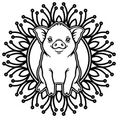 Cute Pig Illustration, Pig Silhouette