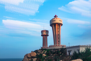 Naklejka premium The lighthouse is located on Nan'ao Island, Guangdong Province, China.