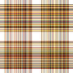 Woodland white tartan seamless pattern textile. Tonal autumnal forest plaid with organic texture. Background of orange stripe for rough wallpaper. 