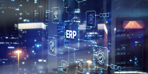 Enterprise Resource Planning ERP Management Business Technology Concept