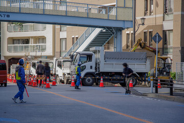 道路工事の風景