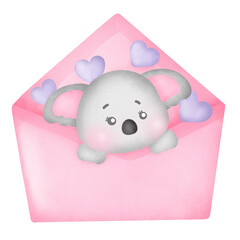 Baby koala , Valentine's day with a baby koala . © Nattapohn