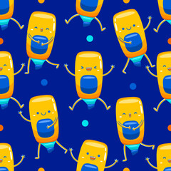 Highlighter Mascot Seamless Pattern