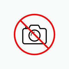 No Camera Icon . Documentation Prohibited Symbol - Vector.        