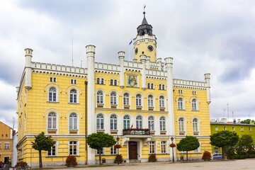 Fototapeta na wymiar Monument in the old town in Wschowa Poland