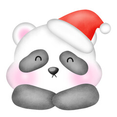 Happy Christmas with a cute panda .