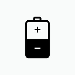 Battery Icon - Vector, Power Sign and Symbol for Design, Presentation, Website or Apps Elements.      