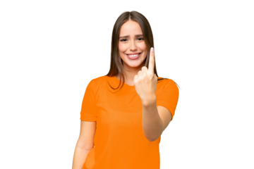 Young pretty caucasian woman over isolated background doing coming gesture