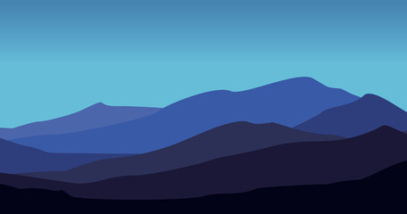 blue gradient mountain scenery natural background illustration