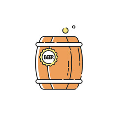 Barrel icon. Vector modern wooden beer barrel sign. 