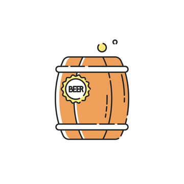recommend clip art: Barrel icon. Vector modern wooden beer barrel sign. 