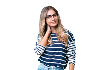 Young Uruguayan woman over isolated background laughing