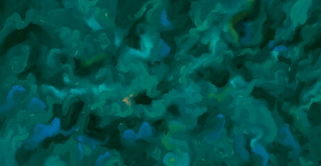 abstract art painting in green colorful modern art