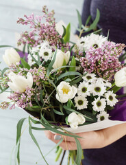 nice flowers in the hands