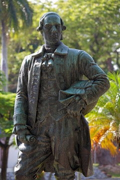 Statue of Captain Francis Light inside Fort Cornwallis, Georgetown, Penang, Malaysia