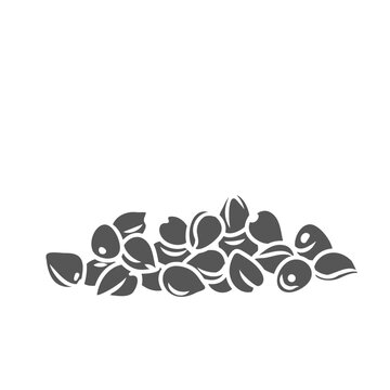 Sorghum cereal crop glyph, icon vector illustration. Black silhouette of sorgo grain seeds